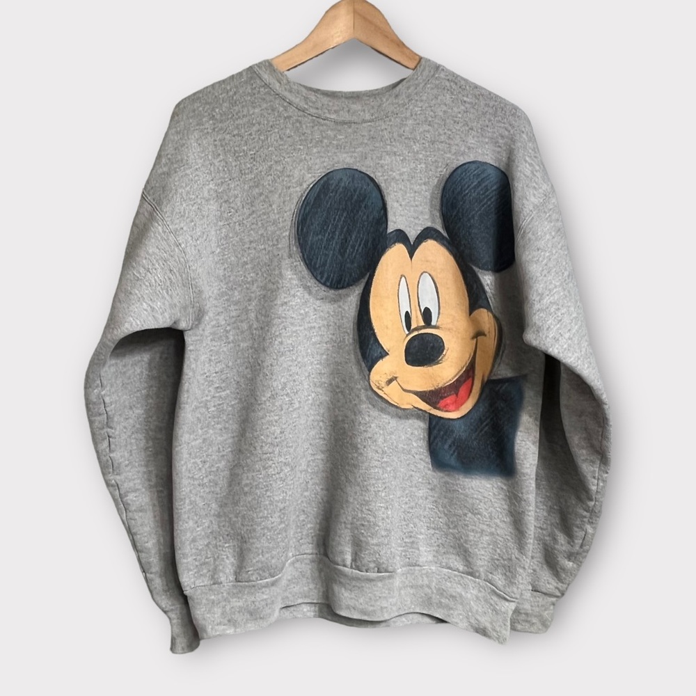 Disney Mickey Mouse Wrap Around Retro Graphic Crewneck Sweatshirt Disneyland
